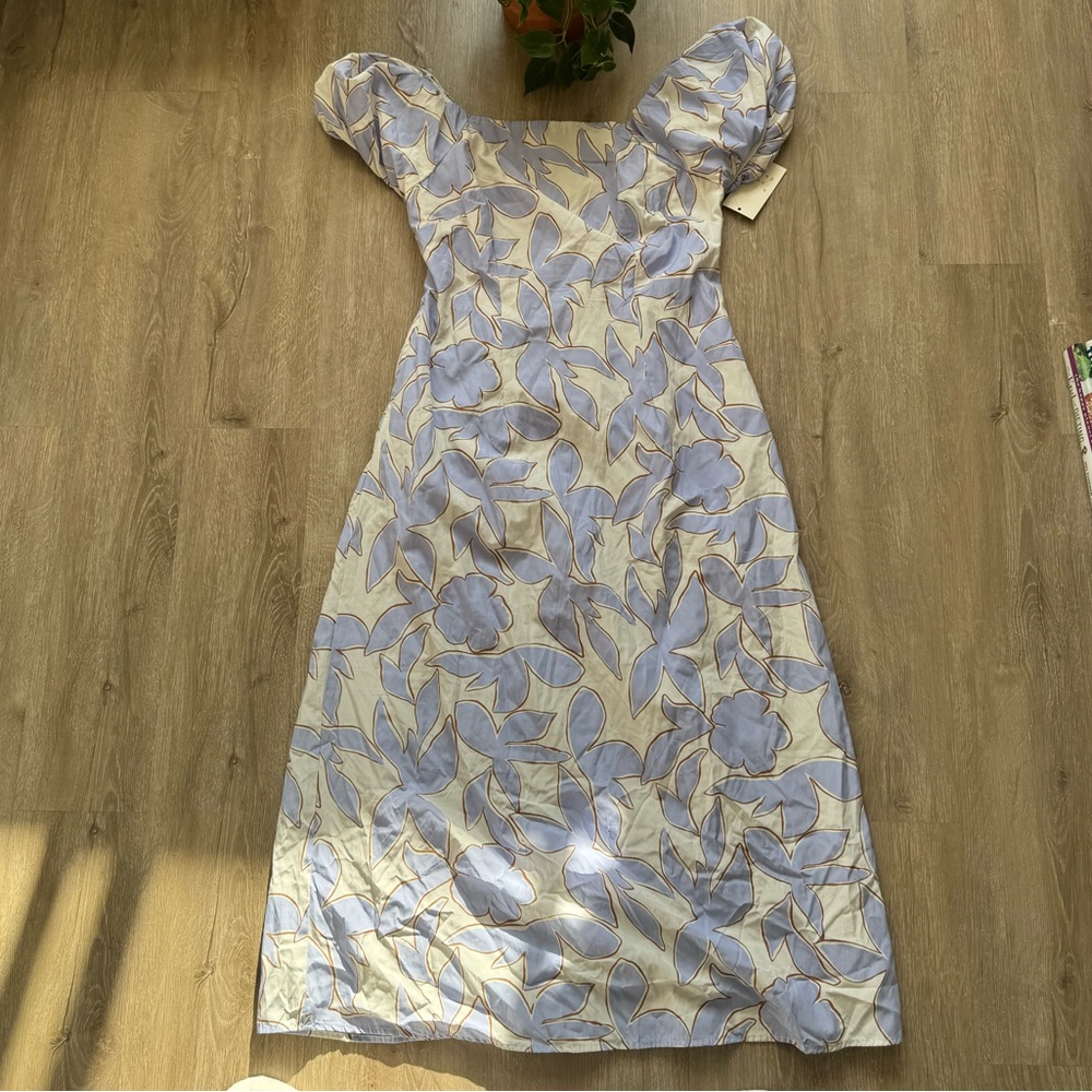 A New Day Puff Sleeve Blue floral Print Maxi Dress - Picture 2 of 8